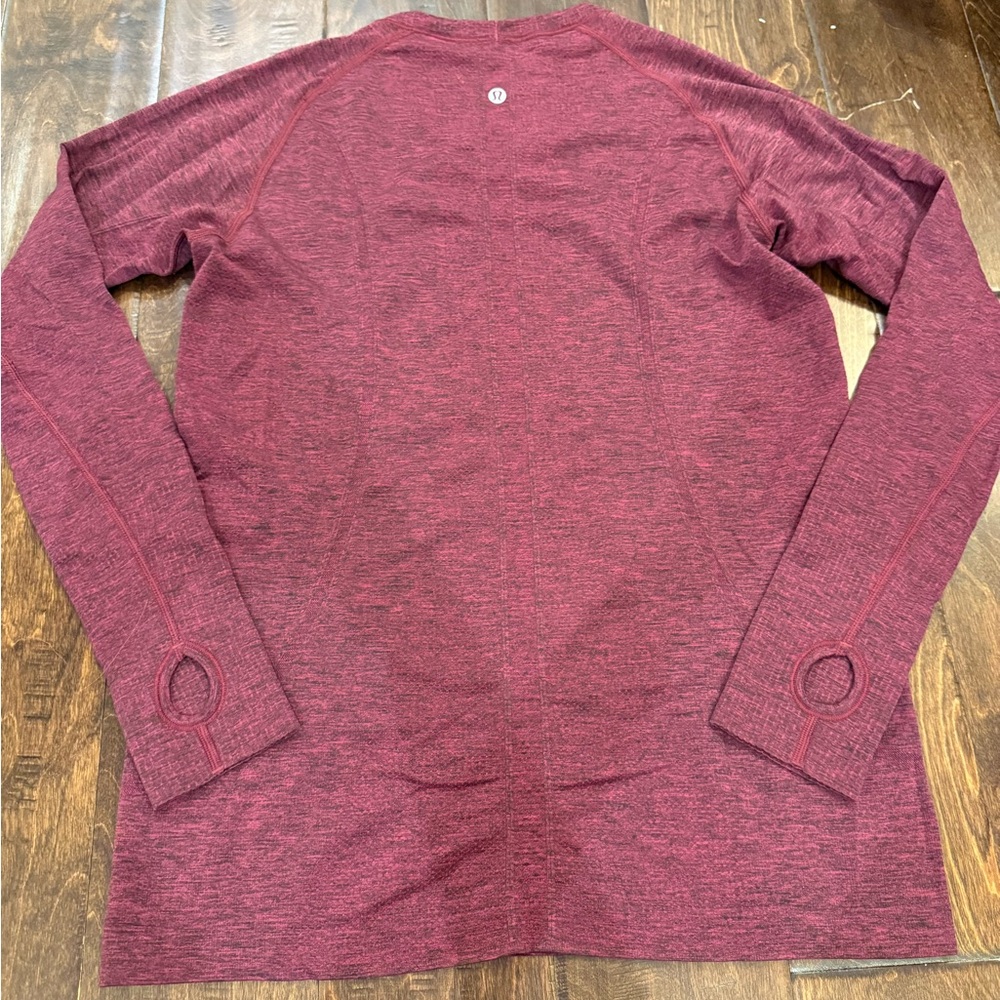Lululemon Swiftly Tech Long Sleeve Crew Star Ruby Black size 12 - Picture 8 of 11